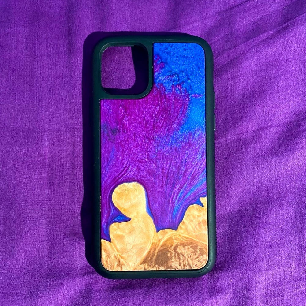 Purple blue Carved brand iphone 11 pro phone case